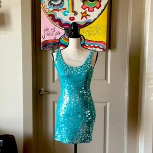 Sexy mini dress sequins 6%spandex